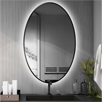 Овальное зеркало с парящей подсветкой в раме МДФ 50х90 10177 - фото 748